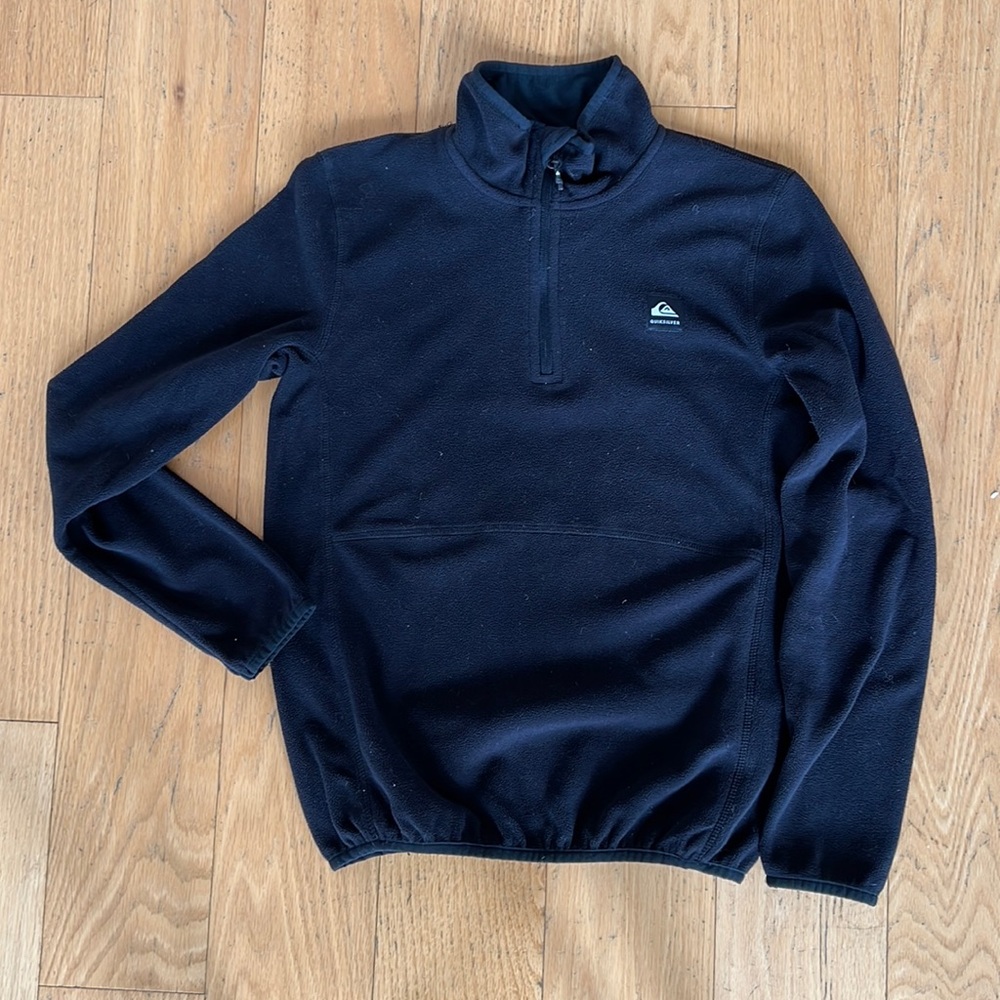 Black Quicksilver 1/4 Zip Pullover Fleece (Boys Size 12)